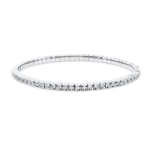 Armband 18 kt WG, Flex-Band, variabel, 65 Brill. 1,00 ct, TW-si