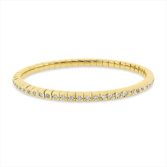 Armband 18 kt GG, Flex-Band, variabel, 56 Brill. 2,00 ct, TW-si