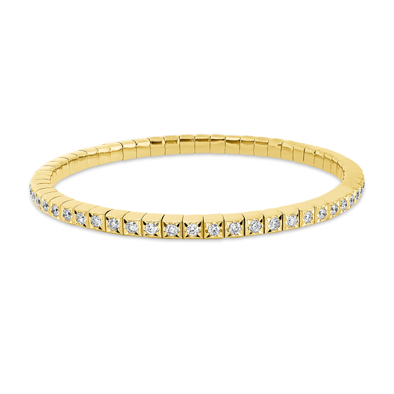 Armband 18 kt GG, Flex-Band, variabel, 56 Brill. 2,00 ct, TW-si