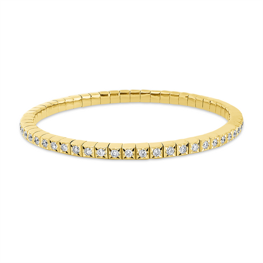 Armband 18 kt GG, Flex-Band, variabel, 56 Brill. 2,00 ct, TW-si