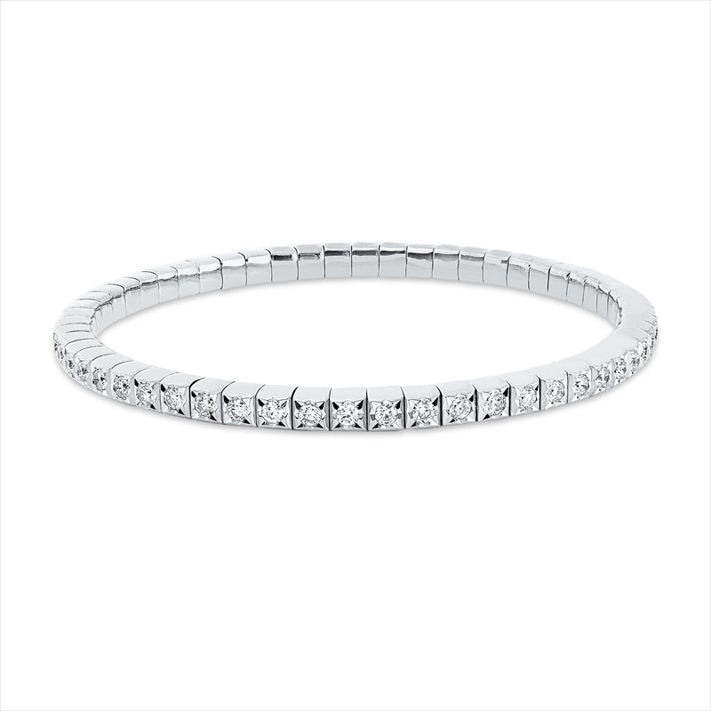 Armband 18 kt WG, Flex-Band, variabel, 56 Brill. 2,00 ct, TW-si