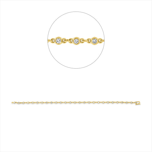 Armband 18 kt GG, 27 Brill. 1,00 ct, TW-si