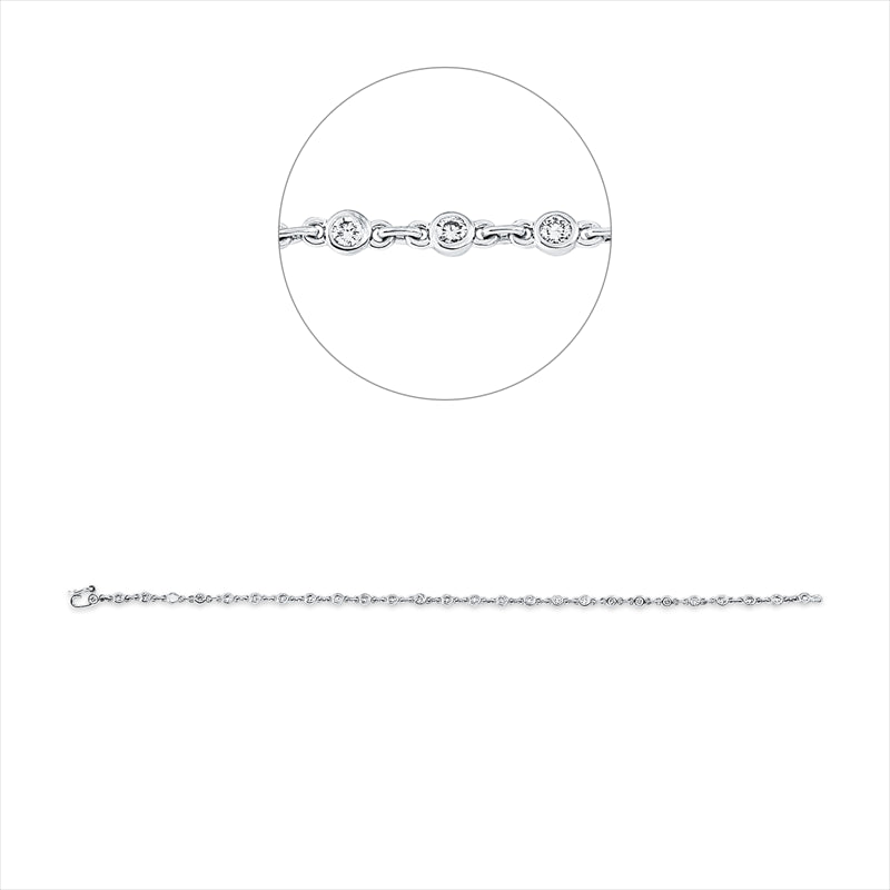 Armband 18 kt WG, 27 Brill. 1,00 ct, TW-si