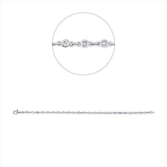 Armband 18 kt WG, 27 Brill. 1,00 ct, TW-si