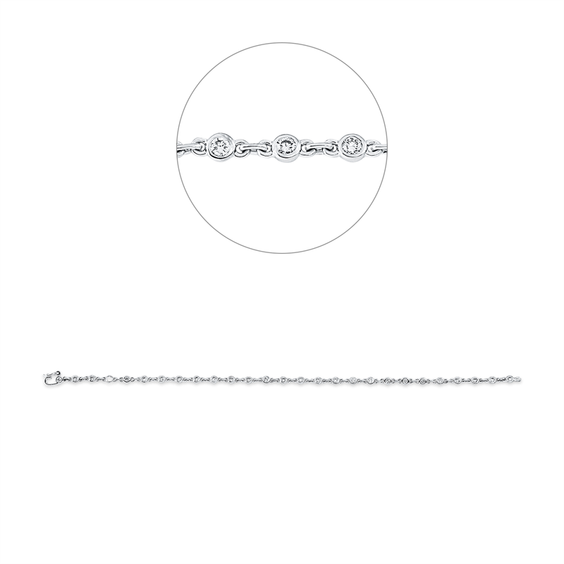 Armband 18 kt WG, 27 Brill. 1,00 ct, TW-si