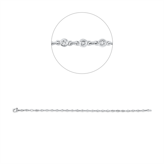 Armband 18 kt WG, 27 Brill. 1,00 ct, TW-si