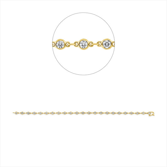 Armband 18 kt GG, 23 Brill. 2,00 ct, TW-si