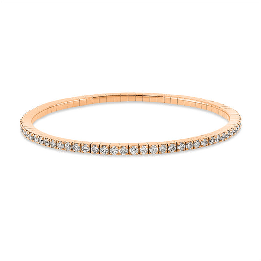 Armband 18 kt RG, Flex-Band, variabel, 76 Brill. 3,15 ct, TW-si