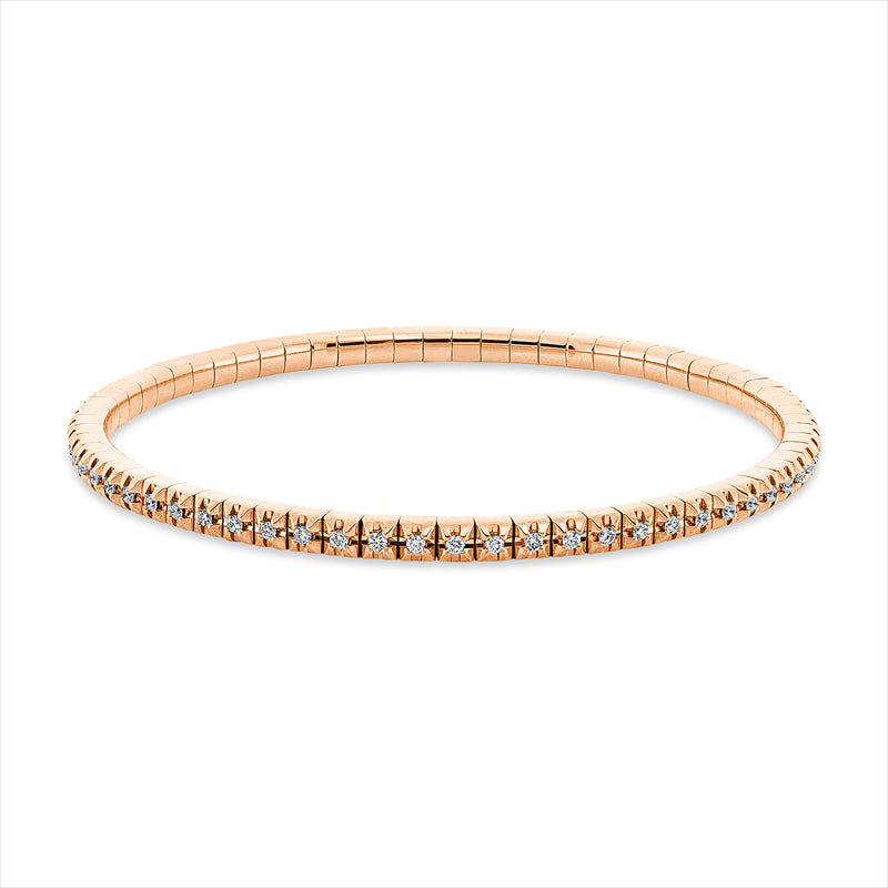 Armband 18 kt RG, Flex-Band, variabel, 66 Brill. 0,69 ct, TW-si