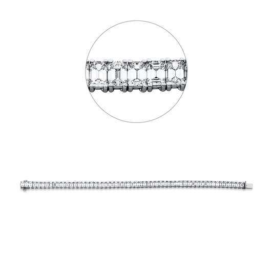 Armband 18 kt WG, 55 Sm.schliff 17,70 ct, F-vsi