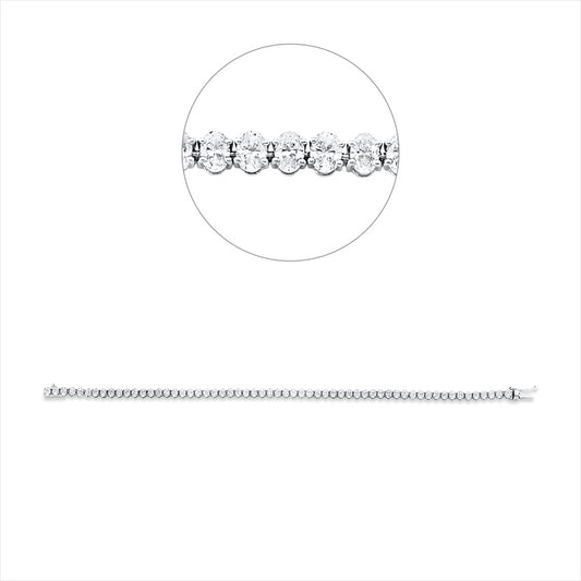 Armband 18 kt WG, 59 Oval 4,95 ct, F-vsi/si