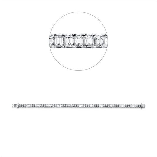 Armband 950 Pt WG+P950, 57 Sm.schliff 10,85 ct, TW-vsi