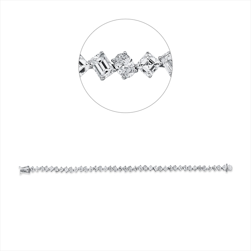 Armband 18 kt WG, 41 Fant-Schl. 10,07 ct, TW-vsi