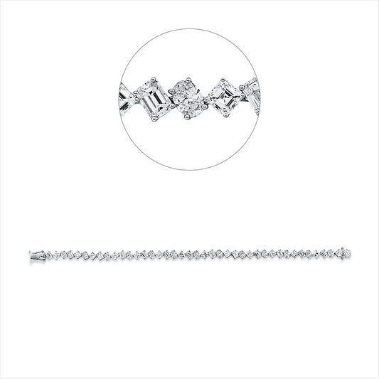 Armband 18 kt WG, 41 Fant-Schl. 10,07 ct, TW-vsi
