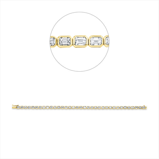 Armband 18 kt GG, 36 Sm.schliff 6,88 ct, TW-si