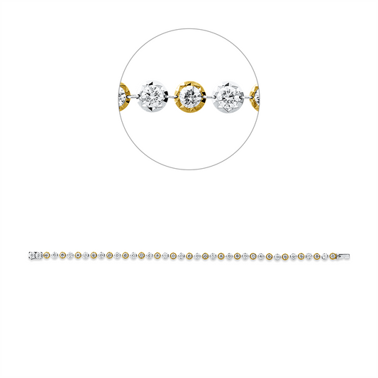 Armband 18 kt WG+GG, 20 Brill. 1,64 ct, TW-si, 19 Brill. 1,64 ct, gelb