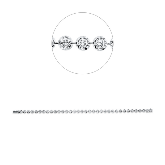 Armband 14 kt WG, 35 Brill. 3,59 ct, TW-si