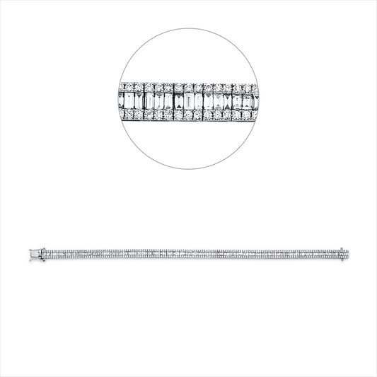 Armband 18 kt WG, 145 Bag. 2,86 ct, TW-si, 290 Brill. 1,46 ct, TW-si