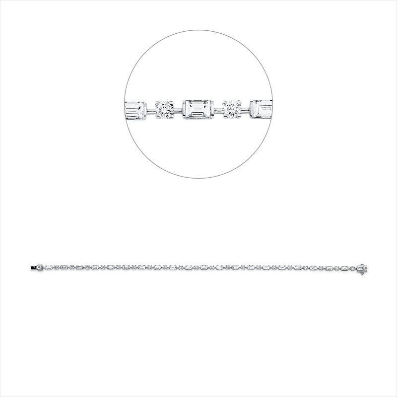 Armband 18 kt WG, 21 Bag. 1,80 ct, TW-vsi/si, 21 Brill. 0,81 ct, TW-vsi/si