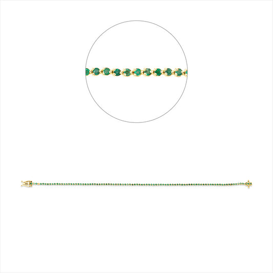 Armband 18 kt GG, 93 Smaragde 0,98 ct grün