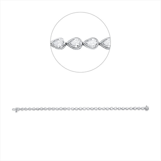 Armband 18 kt WG, 34 Tropfen 4,57 ct, TW-si