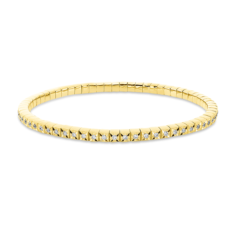 Armband 18 kt GG,flexible, 65 Brill. 0,75 ct, TW-si