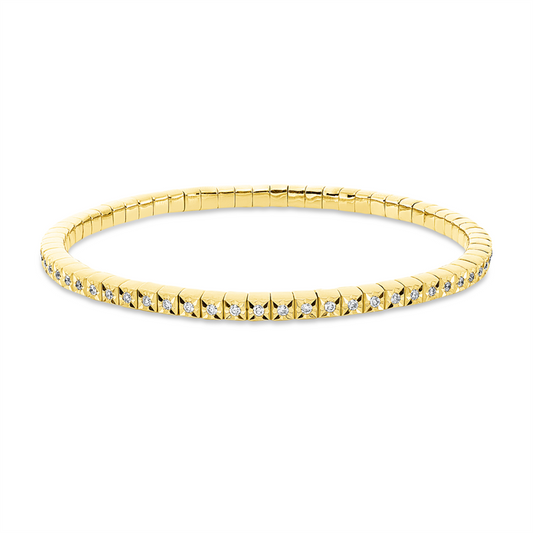 Armband 18 kt GG,flexible, 65 Brill. 0,75 ct, TW-si