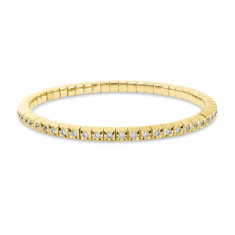 Armband 18 kt GG, flexibel, 56 Brill. 1,50 ct, TW-si