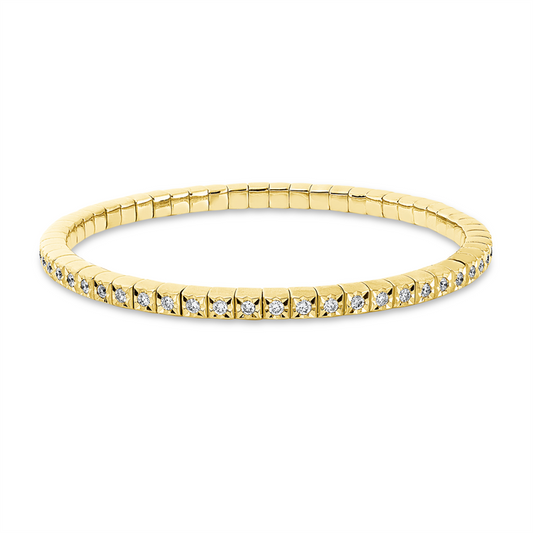 Armband 18 kt GG, flexibel, 56 Brill. 1,50 ct, TW-si