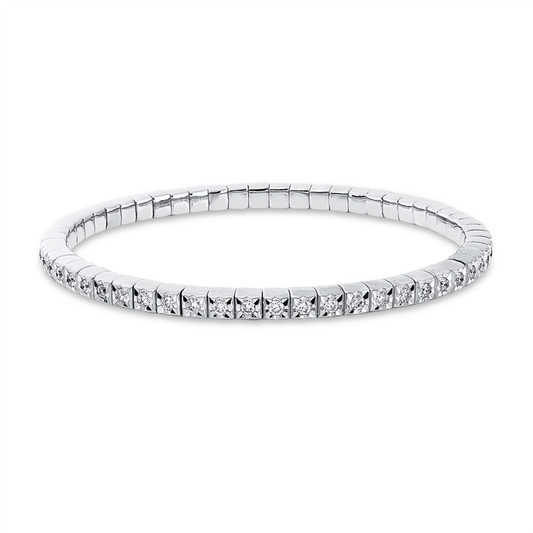 Armband 18 kt WG, flexibel, 56 Brill. 1,50 ct, TW-si