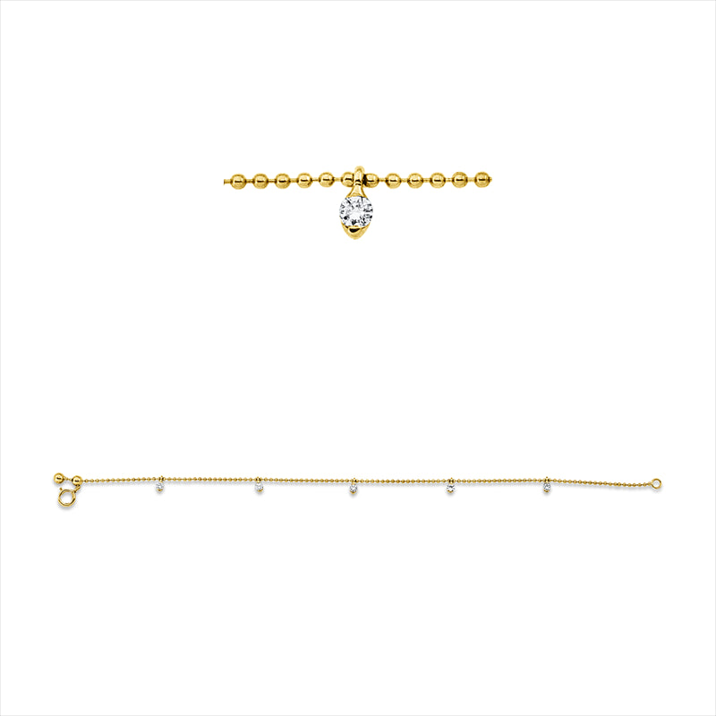 Armband 18 kt GG, 5 Brill. 0,17 ct, I-si