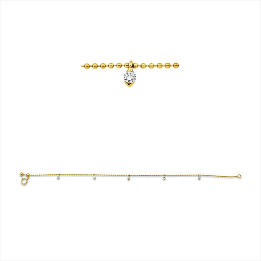 Armband 18 kt GG, 5 Brill. 0,17 ct, I-si