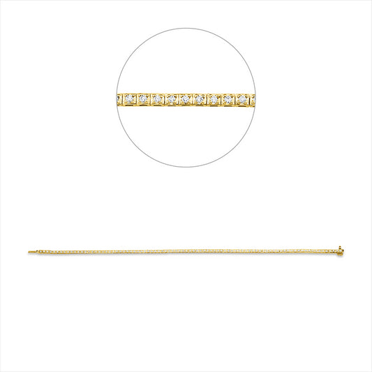 Armband 18 kt GG, 87 Brill. 0,47 ct, TW-si