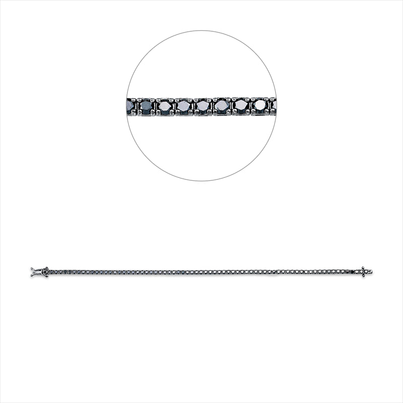 Armband 18 kt WG, Fassung schwarz rhodiniert, 71 Brill. 4,80 ct, schwarz