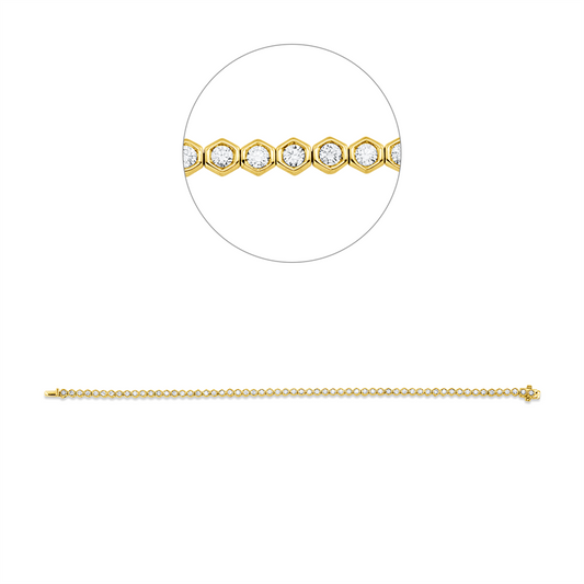 Armband 18 kt GG+WG, 71 Brill. 1,50 ct, TW-si