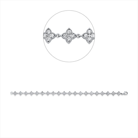 Armband 18 kt WG, 100 Brill. 2,41 ct, W-si