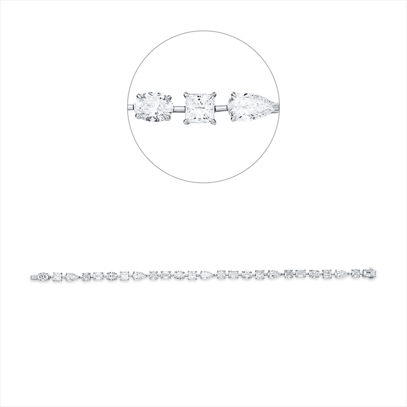 Armband 18 ktWG,25pcs xGIA,11 Fantasie-Schliff 5,50ct,E-vvs/vs,14 Fantasie-Schliff 7,08ct,F-vvs/vs