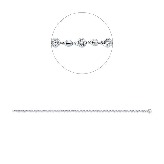 Armband 18 kt WG, 24 Brill. 0,18 ct, TW-si