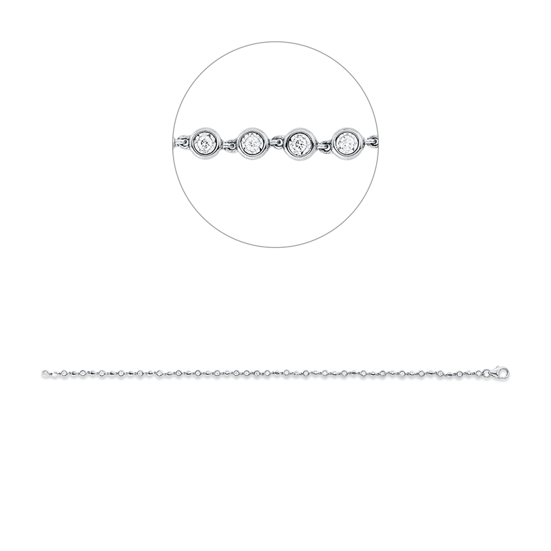 Armband 18 kt WG, 24 Brill. 0,19 ct, TW-si