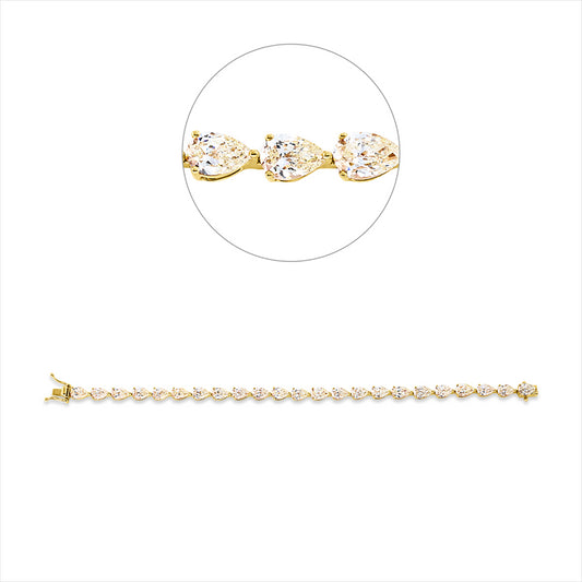Armband 18 kt GG, 23 Tropfen 12,12 ct, gelb-si