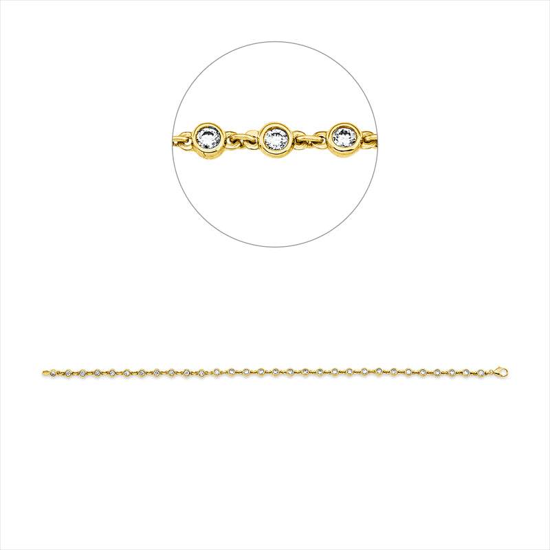 Armband 18 kt GG, 30 Brill. 1,00 ct, TW-si