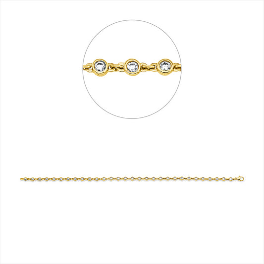 Armband 18 kt GG, 30 Brill. 1,00 ct, TW-si