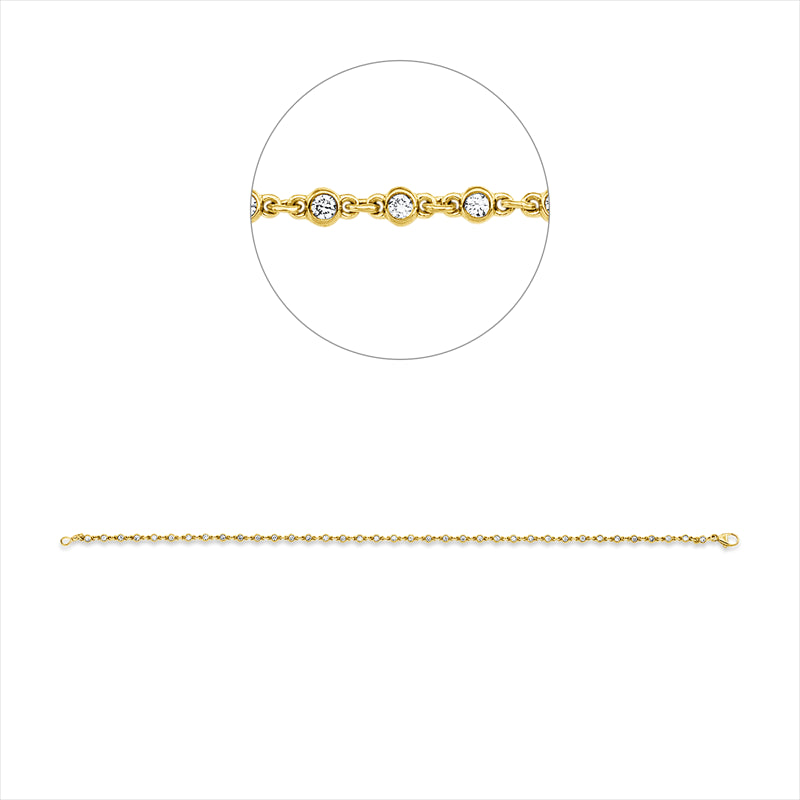 Armband 18 kt GG, 38 Brill. 0,50 ct, TW-si