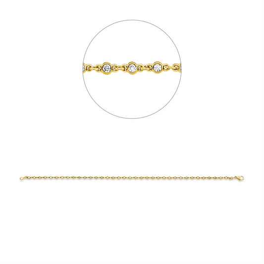 Armband 18 kt GG, 38 Brill. 0,50 ct, TW-si
