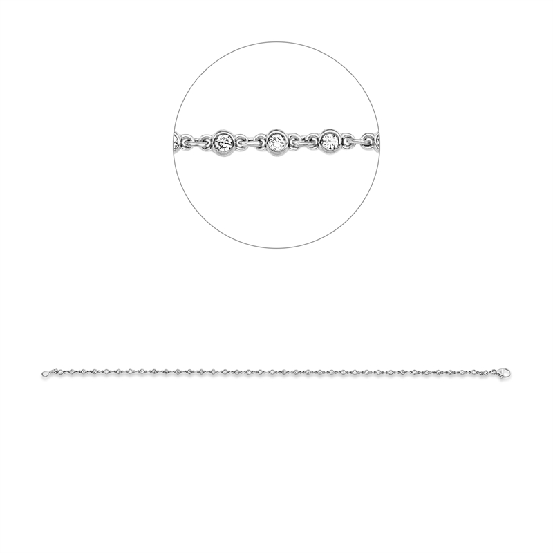 Armband 18 kt WG, 38 Brill. 0,50 ct, TW-si