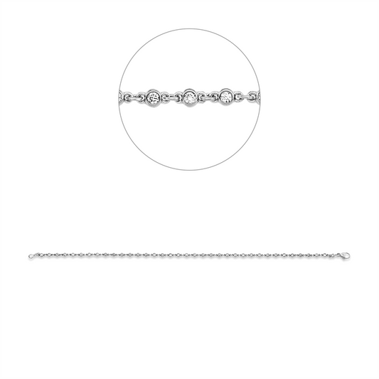 Armband 18 kt WG, 38 Brill. 0,50 ct, TW-si
