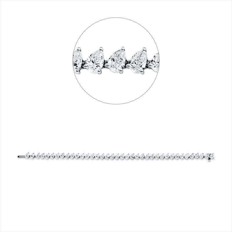 Armband 18 kt WG, 38 Tropfen 11,56 ct, TW-si