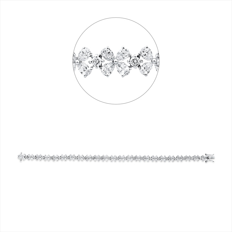 Armband 18 kt WG, 92 Tropfen 5,39 ct, TW-vsi/si, 23 Brill. 0,78 ct, TW-vsi/si