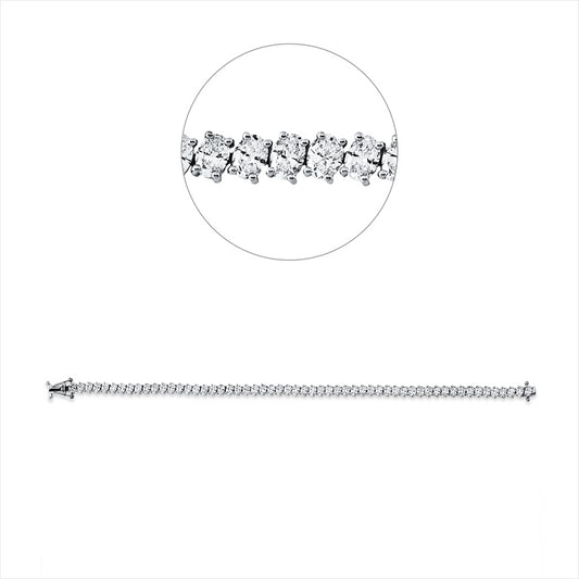 Armband 18 kt WG, 56 Oval 7,79 ct, TW-vsi/si