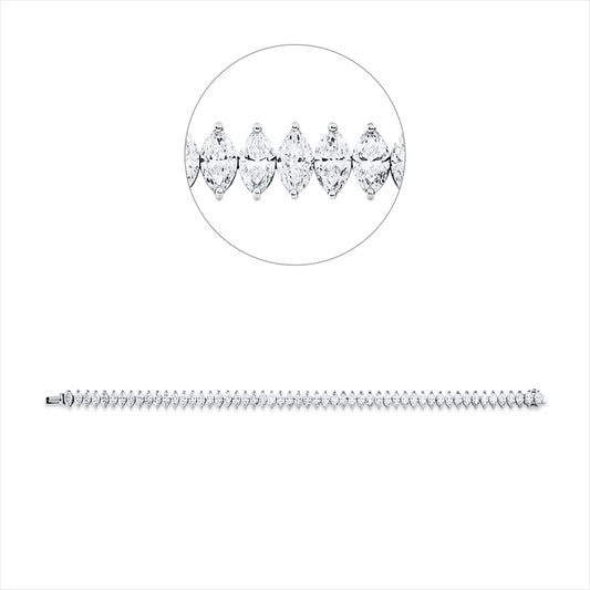 Armband 18 kt WG, 54 Nav. 10,28 ct, TW-vsi/si